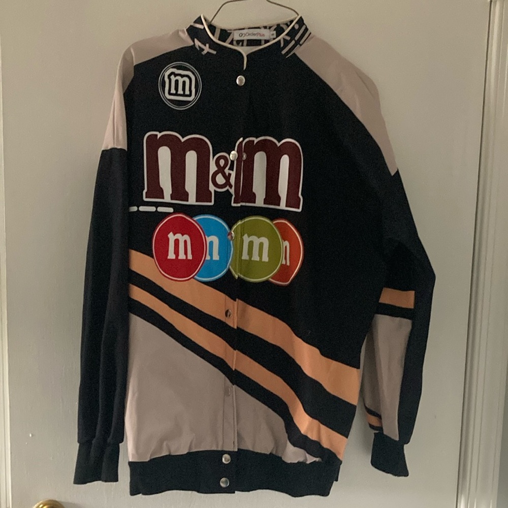 Order Plus Men’s Medium M&M's Logo Light Jacket in Black and Multicolor